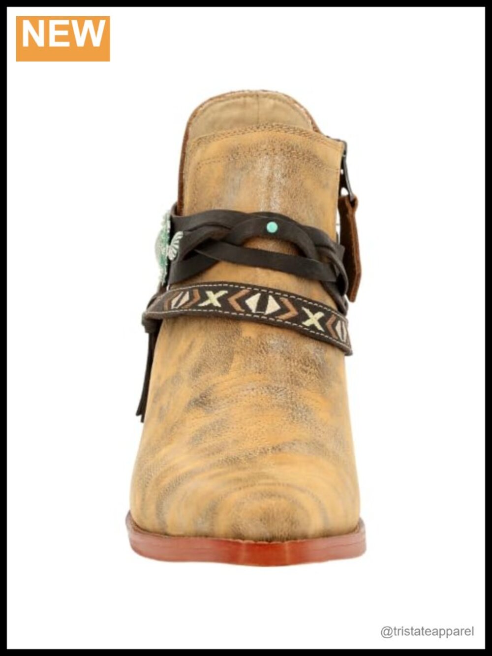 Women's Western Bootie Snip Toe Pull-On Fashion Boot Full-Grain Leather